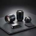 SnapPro lens kit flat lay on dark surface