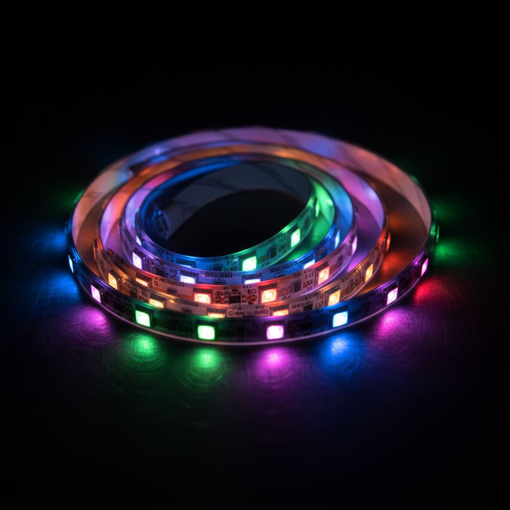 LumiGlow LED strips close up multicolor