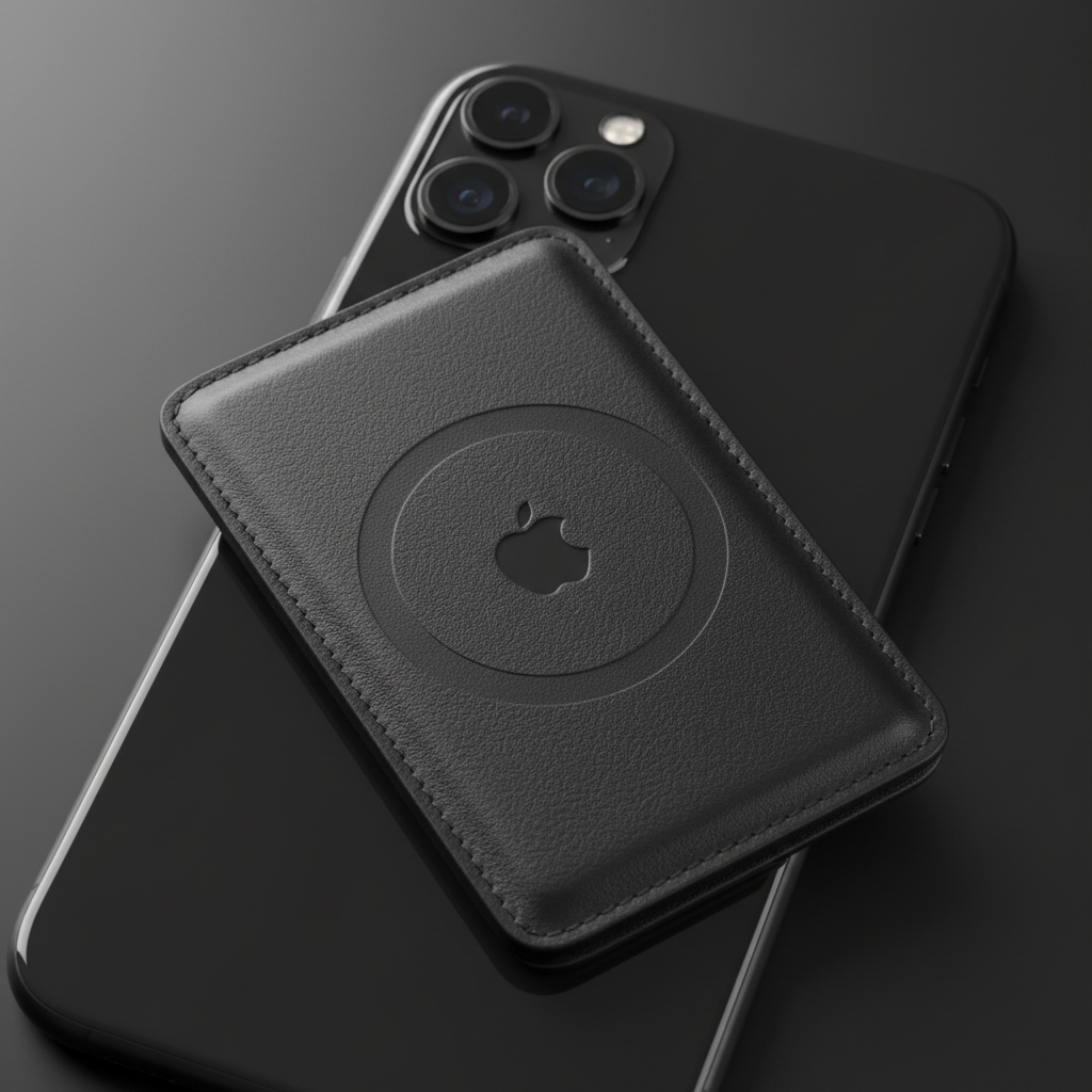 MagElite magnetic leather wallet on iPhone