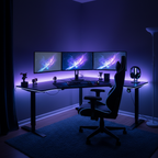 LumiGlow LED strips in gaming room setup