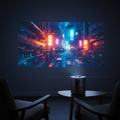 CineBeam Mini Projector projecting movie on wall